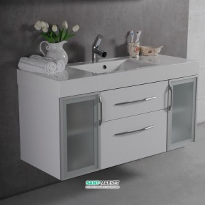 Тумба подвесная Буль-Буль Barbados 1189х485х617 с раковиной Nadja белый Barbados 2-120 (ШН-82 + 0212101)