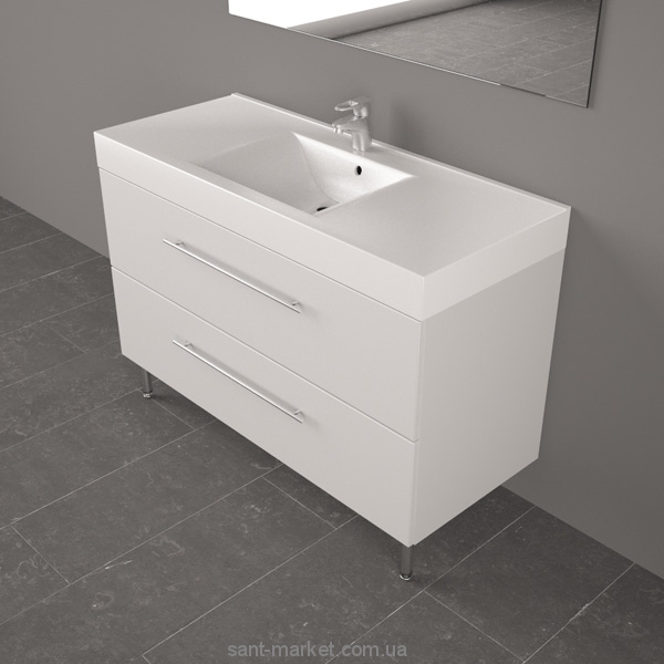 Тумба подвесная Буль-Буль Barbados 1192х489х707 с раковиной Nadja белый 12812012200