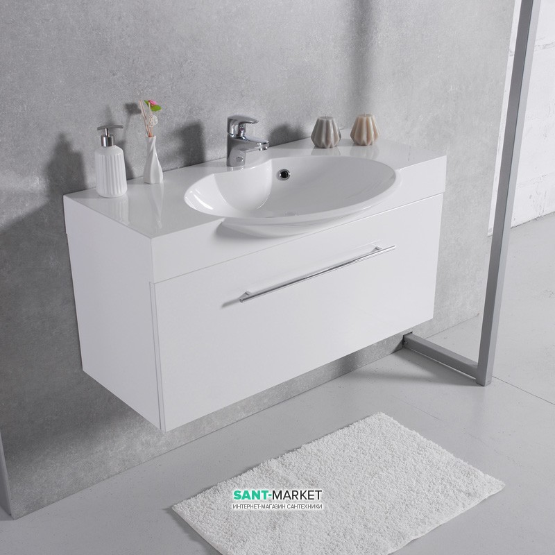 Тумба підвісна Буль-Буль Sumatra 972х399х485 з раковиною Carme 980 штучний камінь білий 11909912200