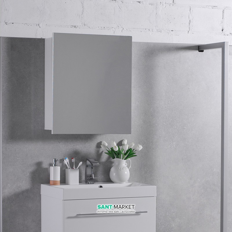 Зеркальный шкаф Буль-Буль MC-700 600х164х700 белый ШЗ-700