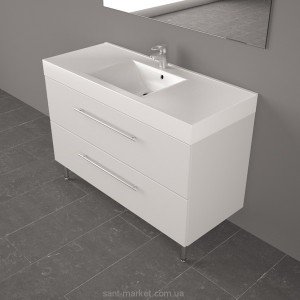 Тумба подвесная Буль-Буль Barbados 1192х489х707 с раковиной Nadja белый 12812012200