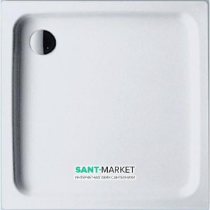 Душовий піддон сталевий емальований квадртний Kaldewei Duschplan 90х90х6.5 білий 440348040001