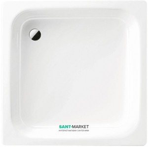 Душовий піддон сталевий емальований квадратний Kaldewei Sanidusch 80x80х14 білий 331000010001