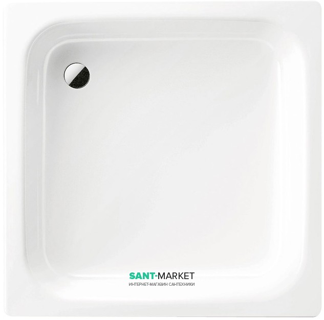 Душовий піддон сталевий емальований квадратний Kaldewei Sanidusch 90х90х14 білий 331100010001