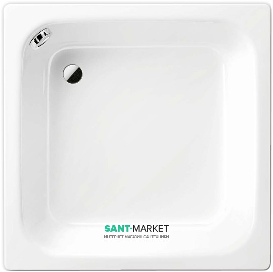 Душевой поддон стальной эмалированный квадратный Kaldewei Sanidusch 90х90х25 белый 332100010001