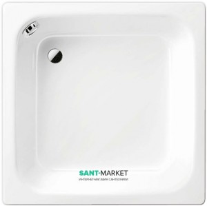Душовий піддон сталевий емальований квадратний Kaldewei Sanidusch 90х90х25 білий 332100010001