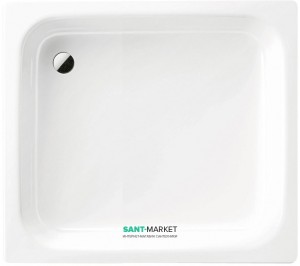 Душовий піддон сталевий емальований прямокутний Kaldewei Sanidusch 100х80х14 білий 440600010001