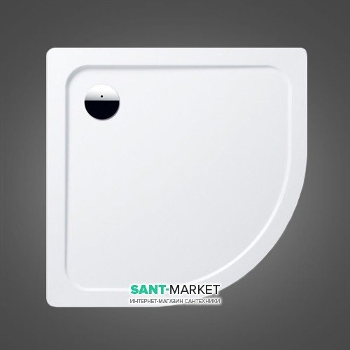 Душовий піддон сталевий емальований чверть кола Kaldewei Аrondo 90x90х2.5 білий 460000010001