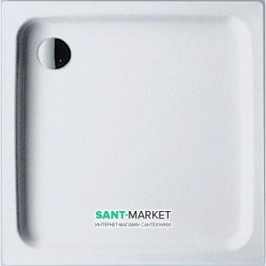 Душовий піддон сталевий емальований квадртний Kaldewei Duschplan 90х90х6.5 білий 440348040001