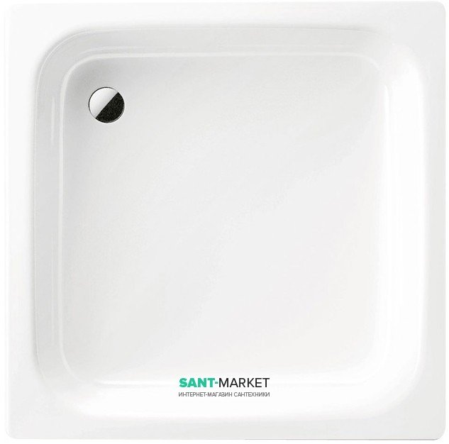 Душовий піддон сталевий емальований квадратний Kaldewei Sanidusch 80x80х14 білий 331000010001