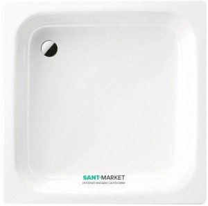 Душовий піддон сталевий емальований квадратний Kaldewei Sanidusch 90х90х14 білий 331100010001