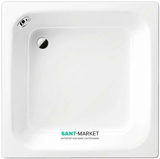 Душовий піддон сталевий емальований квадратний Kaldewei Sanidusch 90х90х25 білий 332100010001