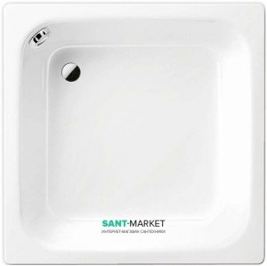 Душовий піддон сталевий емальований квадратний Kaldewei Sanidusch 90х90х25 білий 332100010001
