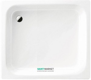 Душовий піддон сталевий емальований прямокутний Kaldewei Sanidusch 100х80х14 білий 440600010001