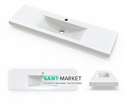 Раковина для ванной подвесная умывальник-столешница Marmite коллекция Selina белая 01055121103