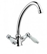 Смеситель для раковины двухрычажный высокий Fiore Margot Coloniale бронза 02036301 Old Bronze