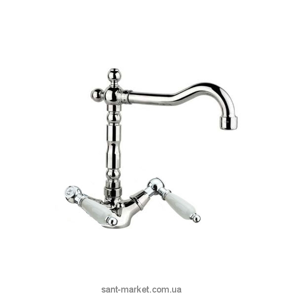 Змішувач для кухні Fiore Margot Coloniale Двохважеля ретростиль 02062501 Chrome