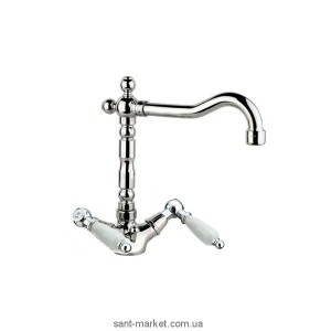 Смеситель для кухни Fiore Margot Coloniale двухрычажный ретростиль 02062501 Chrome