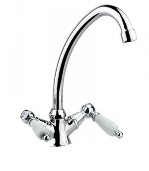 Змішувач для раковини Двохважеля високий Fiore Margot Coloniale бронза 02036301 Old Bronze