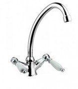 Смеситель для раковины двухрычажный высокий Fiore Margot Coloniale бронза 02036301 Old Bronze