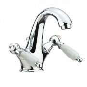 Смеситель для раковины двухрычажный с донным клапаном Fiore Margot Coloniale хром 02062301 Chrome