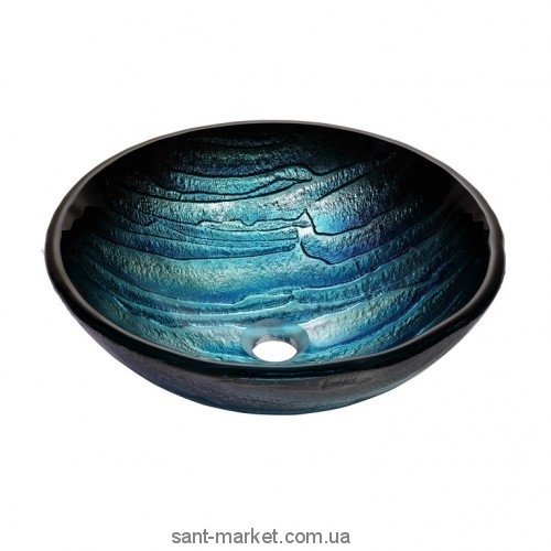 Раковина для ванной накладная Kraus голубая GV-399-19mm