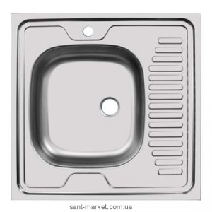 Мойка для кухни прямоугольная Ukinox Standart есть крыло  накладная  нержавеющая сталь  хром STM 600 600 _\GT 5C
