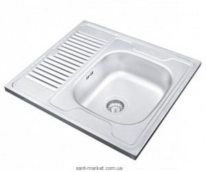Мойка для кухни прямоугольная Ukinox Standart есть крыло  накладная  нержавеющая сталь  хром STM 600 500 4C