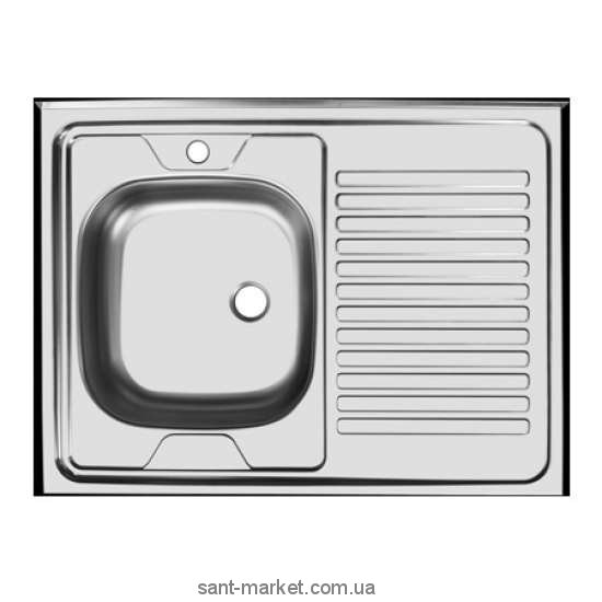 Мойка для кухни прямоугольная Ukinox Standart есть крыло  накладная  нержавеющая сталь  хром STM 800 600 4C