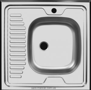 Мойка для кухни прямоугольная Ukinox Standart есть крыло  накладная  нержавеющая сталь  хром STL 600 600 _\GT 6C