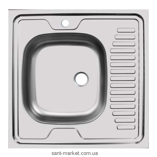 Мойка для кухни прямоугольная Ukinox Standart есть крыло  накладная  нержавеющая сталь  хром STM 600 600 _\GT 5C