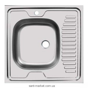 Мойка для кухни прямоугольная Ukinox Standart есть крыло  накладная  нержавеющая сталь  хром STM 600 600 _\GT 5C