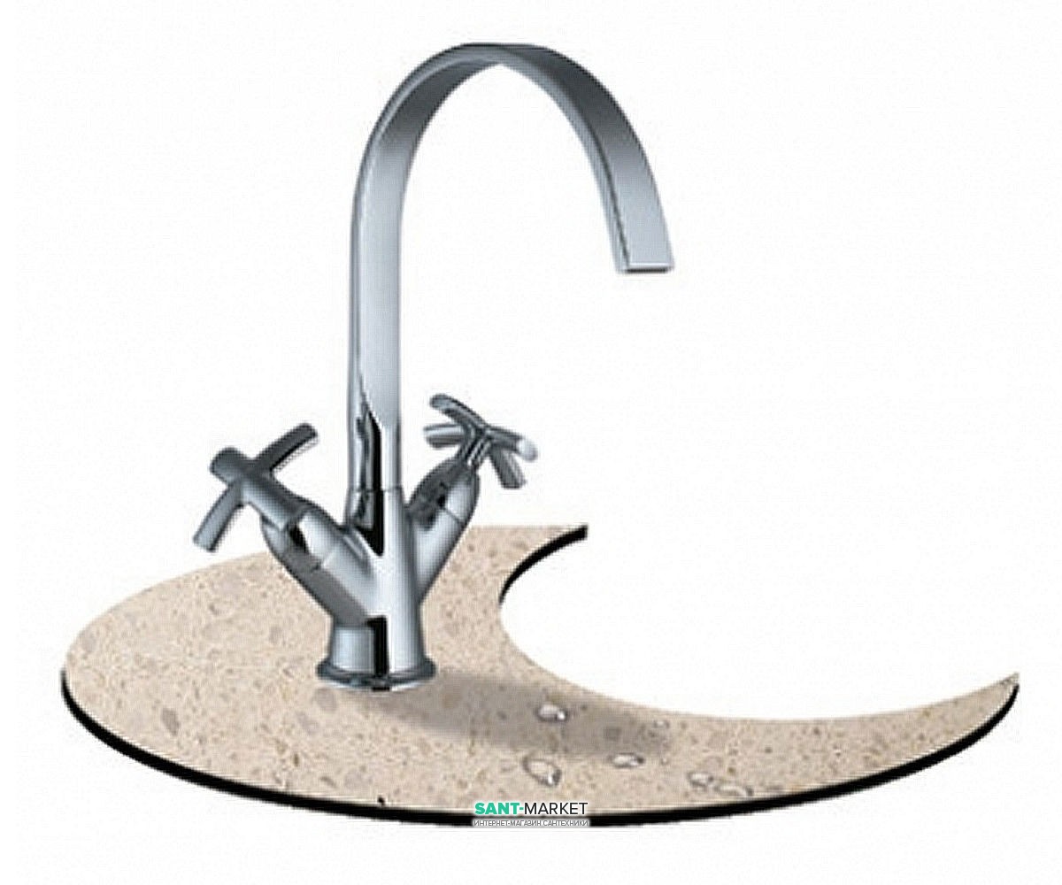 Cмеситель для кухни Ukinox однорычажный ретростиль нержавеющая сталь 3201 ST