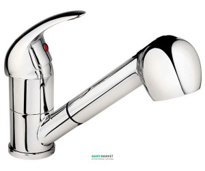 Cмеситель для кухни c выдвижной лейкой Ukinox однорычажный матовый хром 41118-1 STCR