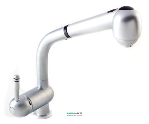 Смеситель для кухни с выдвижной лейкой Ukinox Classic однорычажный  матовый 41146 STСR