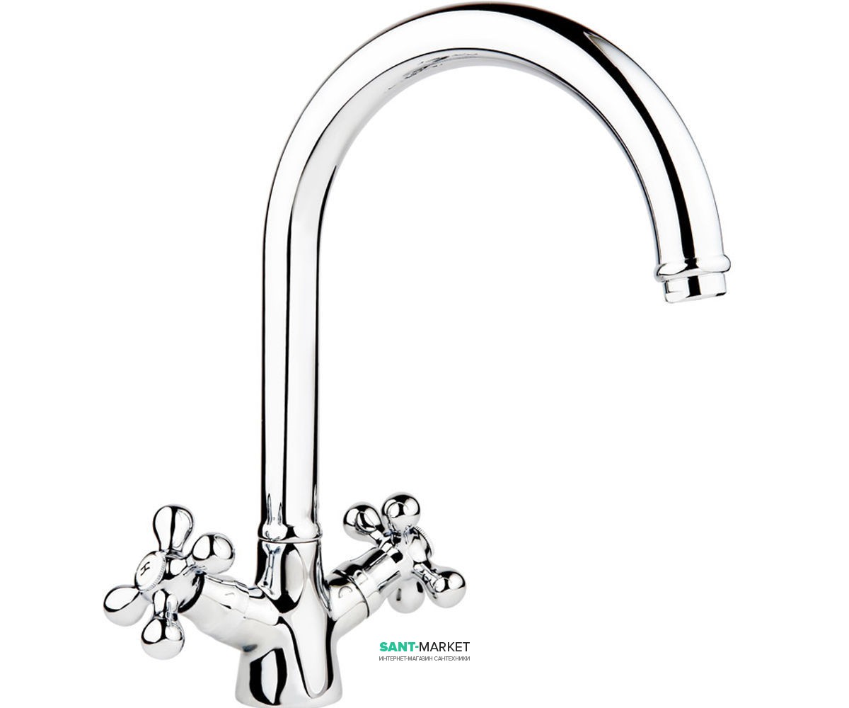 Змішувач для кухні Ukinox змішувач ретростиль 41217 CR