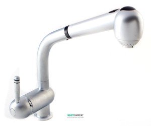 Смеситель для кухни с выдвижной лейкой Ukinox Classic однорычажный  матовый 41146 STСR