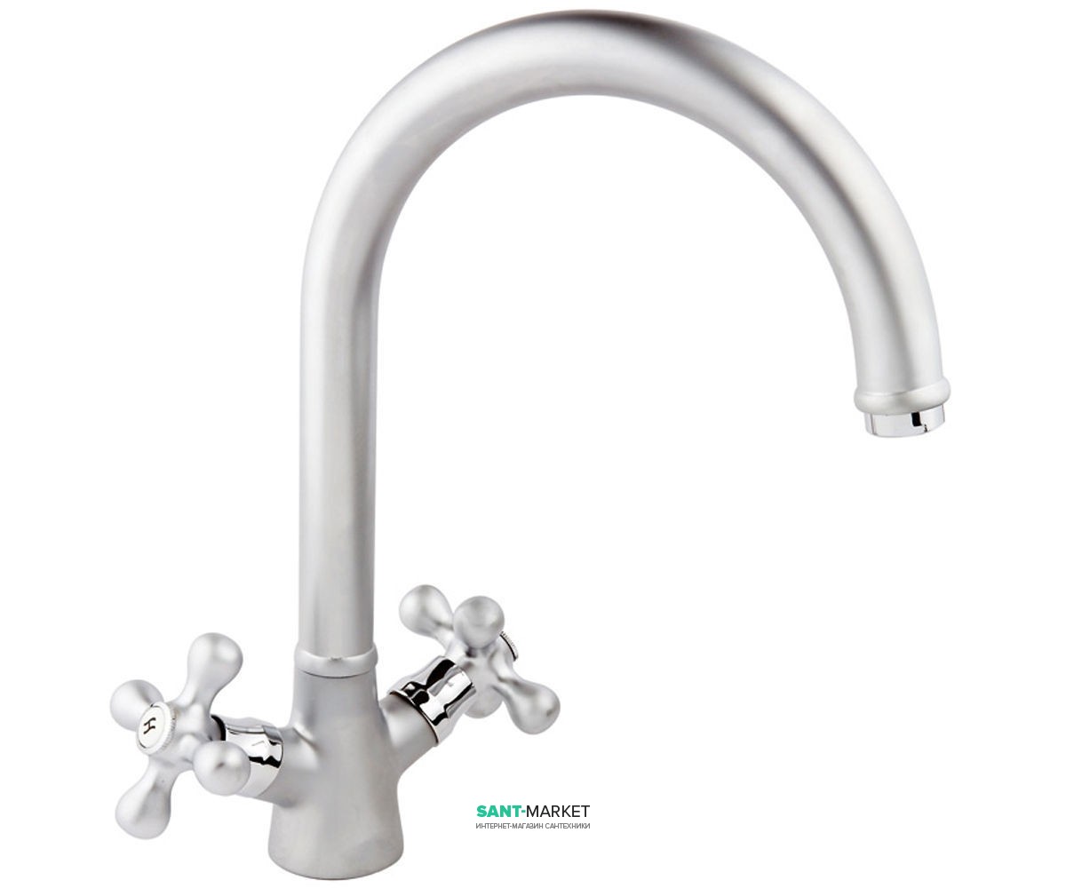 Змішувач для кухні Ukinox змішувач матовий хром ретростиль 41217 STCR