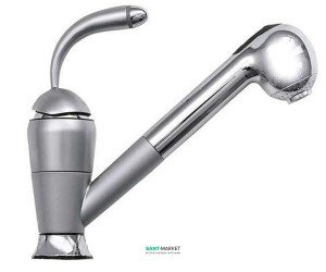 Змішувач для кухні з висувною лійкою Ukinox змішувач матовий хром 41219 STCR