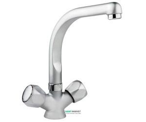 Змішувач для кухні Ukinox двухвентильний матовий хром 42133-98 STCR