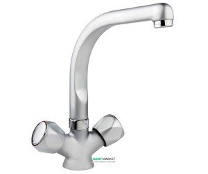 Змішувач для кухні Ukinox двухвентильний матовий хром 42133-98 STCR