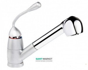 Смеситель для кухни с выдвижной лейкой Ukinox однорычажный ретростиль матовый 42240 STCR