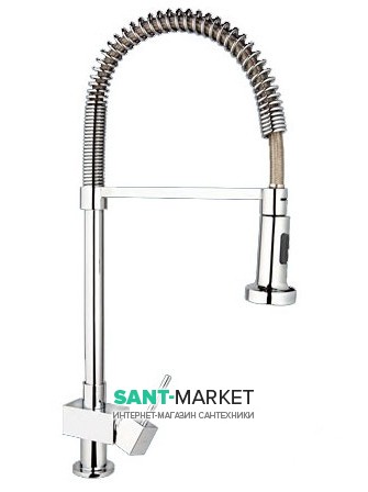 Смеситель для кухни с выдвижной лейкой Ukinox однорычажный на гибкой пружине 7725 ST
