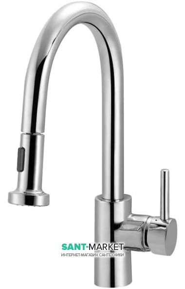 Змішувач для кухні з висувною лійкою Ukinox змішувач 7762