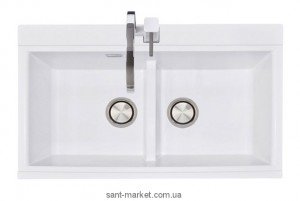 Мойка для кухни прямоугольная Telma Kinga LX8620 MQ  2 чаши  врезная  гранит  белая LX8620