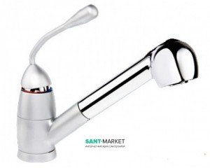 Змішувач для кухні з висувною лійкою Ukinox змішувач ретростиль матовий 42240 STCR