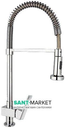 Змішувач для кухні з висувною лійкою Ukinox змішувач на гнучкій пружині 7722