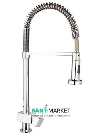 Смеситель для кухни с выдвижной лейкой Ukinox однорычажный на гибкой пружине 7725 ST