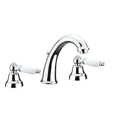 Смеситель для раковины двухрычажный с донным клапаном Fiore Margot Coloniale-Sky хром 03062800