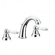 Смеситель для раковины двухрычажный с донным клапаном Fiore Margot Coloniale-Sky хром 03062800